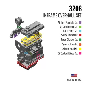 CAT 3208T Rebuild Overhaul IN FRAME GASKET KIT- For Caterpillar 3208T Truck, Marine, Industrial & Machine Engines