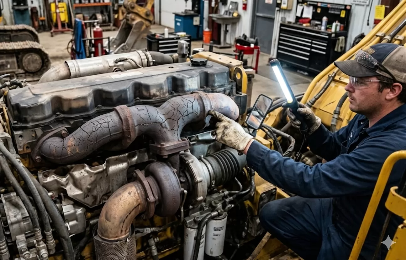 Exhaust Manifold Cracks in Heavy Equipment: Detection & Replacement